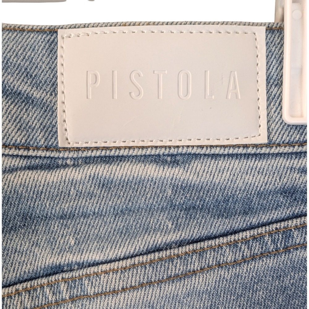 Pistola Revolve Jeans High Rise Light Wash Distressed Straight Leg Women's Sz 25 - Picture 7 of 12